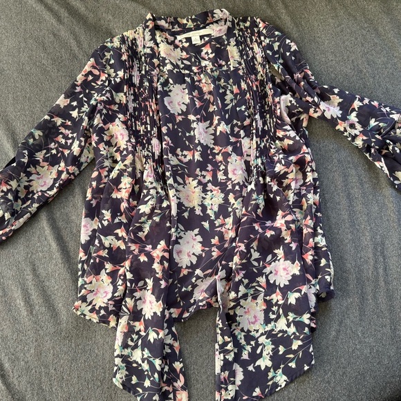Lauren Conrad Floral Open Front Kimono Wrap Shawl Size Small - Picture 1 of 3